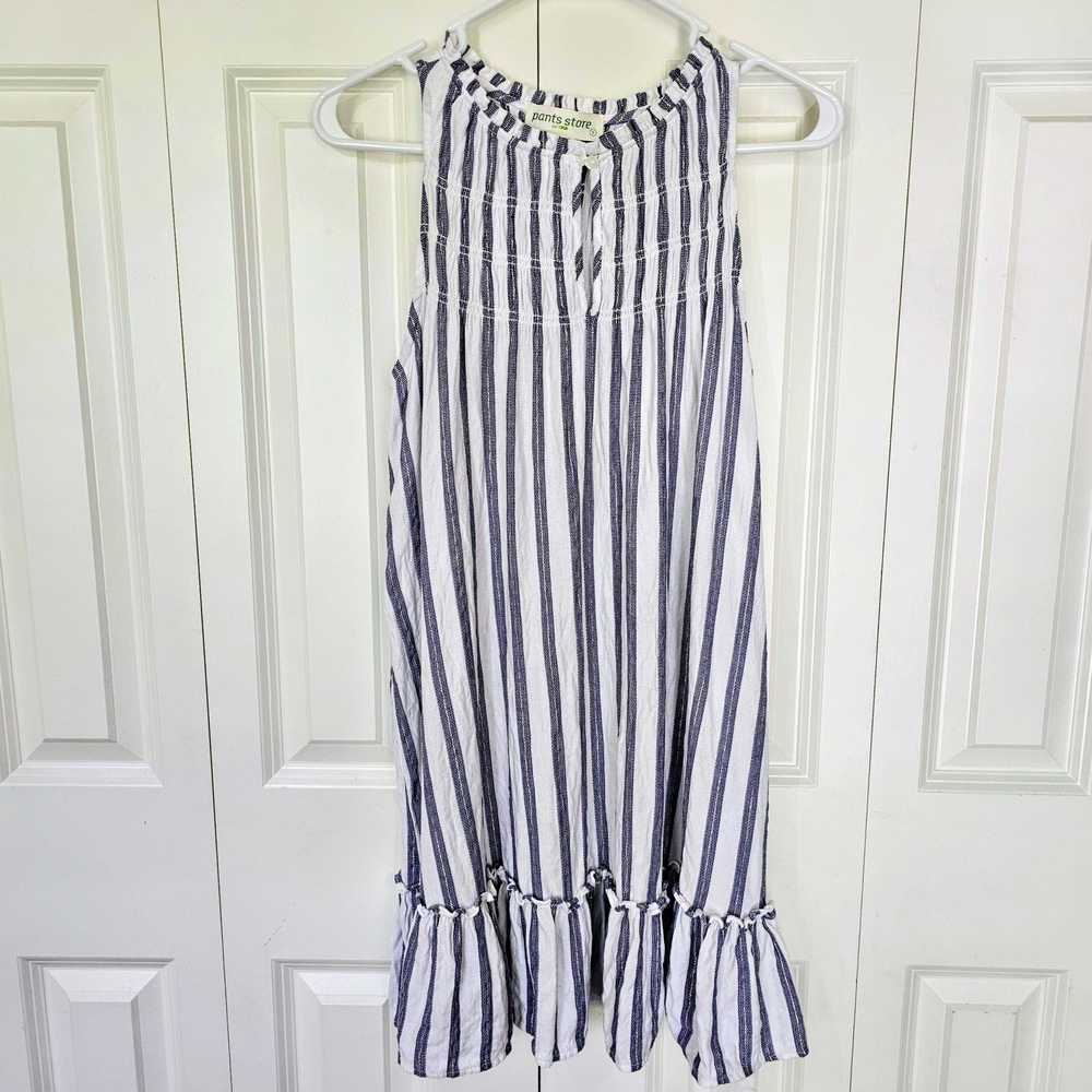 Pants Store Ladies S Sleeveless Vertical Stripe Summer Dress With Belt